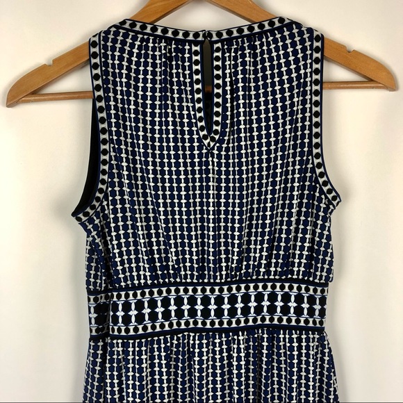 Max Studio Black & Blue Print High Neck Midi Dress - Size XS - Picture 6 of 9